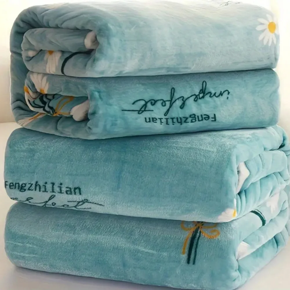 “HOST PICK” Soft Blue Daisies Throw Blanket - King Size